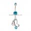Dangle Pot Leaf Button Fake Navel Piercing Belly Ring