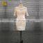 Beach Bride Scoop Collar Appliques Knee Length Mother Of The Bride Dress With Sleeve