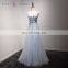 A17CL0024 V-neck light blue multi color ball gown prom dresses party dress in crochet evening dress