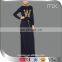 2016 Hot Sale Golden Sequins printing Sport Robes And Wholesale Muslim Clothing with Round Neck Black Dubai Dress