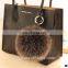 Fluffy and cute factory wholesale fox fur pompon ball key chain