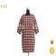 Women high quality fashion middle length sleeve wool check winter dress