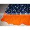 Women's Designer Handmade Cotton Printed Blue Orange Skirt girls wear long Dress party Wear