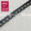 Fashion punk style pu leather eyelet with iron hoop lace trim
