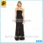 New arrival latest casual lady maxi black sexy evening dress 2016