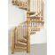 European Apartment project solid wood stairway Space-Saving Mini Spiral Staircase