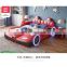 Fashion Modern LED light children bed Cute race car shape baby bed Top-quality Wholesale leather bed