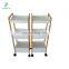 BAMBOO three layers of small layer shelf storage with wheels