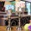 Flower Shape Glass And Metal Tall Pillar Candle Holder
