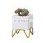 Mini Gold Pot Indoor Creative Wholesale Ceramic White Europe Square Decorative Creamic Flowers Small Nursery Luxury Flower Pots