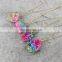 Rainbow Natural Stone Pendant Necklace Fashion Crystal Chakra Rock Necklace Gold Color Chain Quartz Long Necklace For Women