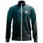Custom Sublimation Jacket of Black and Blue Colors With White Zipper From China
