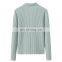 Wholesale Basic Rib Knit Cardigan for Women Casual Turn down Collar Sweater with Button Decoration Solid Cashmere for Winter