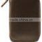 Genuine cowhide Leather Zipper Key Case with hooks