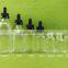Trade Assurance! wholesale 30ml empty clear glass dropper bottles for vape oil /ejuice packing with childproof cap