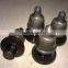 Forged road milling bits with tungsten carbide brazed