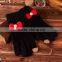 MS touchscreen gloves for winter Fashion big bowknot jacquard knitting finger gloves