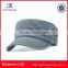 high quality wholesale custom made blank design your own blue jean flat top military cap