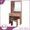 Foshan cheap simple design 1 chairs makeup dressers mirrored bedroom wood dressing table