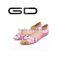 GD genuine leather color patch girls high quality flat shoes office ladies fashion shoes