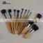 Fashionable private label cheap kabuki travel bamboo handles makeup brush kits