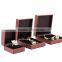 Custom Made Luxury Red Empty PU Leather Jewelry Gift Boxes Free Shipping.