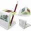 solar power digital calendar lcd clock with penholder card holder pin holder