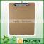 Supply cheap A4 wooden clipboard with steel clip with flat clip