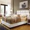 White Bonded Leather Panel Upholstered Bed Bedroom Furniture
