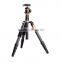 QZSD-Q888C Portable carbon fiber camera tripod with gimbal head, Professional Studio DSLR camera tripod factory price