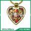 Best selling metal heart-shaped souvenir print religious oem keychain