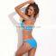 Wholesale! RELLECIGA Jungle Jewel Fashion Bandeau Bikini Swimwear - Classic Solid Aqua Blue with 1/2 Mild Push-up Cup