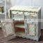 Wooden folding ironing board with cabinet