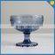 handmade pressed blue solid color glass ice cream cups wholesale