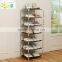 Corner stackable shoe rack