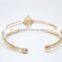 3 lines KC Gold Plated Adjustable Square Clear White Rhinestone Cuff Bracelet Claw Crystal Chain Bracelet For Women Wear
