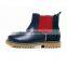 Stylish genuine leather elastic navy color slip on children desert winter boot