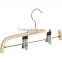 High quality plywood antiskid garment wooden pant hanger with metal hook