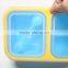 3 Compartment Portable Silicone Collapsible Microwave Lunch Box Food Storage Box