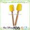 Classic 2 pcs per set wooden handle silicone scraper with a hole for hanging