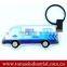 Environmental Custom Promotional gift Car Shape LED Squeeze Key lights soft pvc keychain