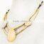 Statement necklace 2016 leather rope stainless steel necklace jewelry