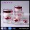 red acrylic round double wall cosmetic cream empty jar