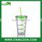 Diamond plastic straw mug
