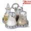 Sugar and Honey dispenser with Salt and pepper shaker set