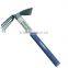 China factory of antislip double face carbon steel 4 prong garden hoe with fiberglass handle farm tools factory in China