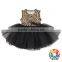 Leopard prints black tulle sleeveless summer baby girls princess dresses