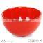 5.5 inch ceramic cereal bowl solid blue color with antique brush