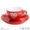 Fine cheap colorful handpaiting coffee mug/wholesale tea cups and saucer