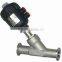 Stainless steel pneumatic angle seat valve